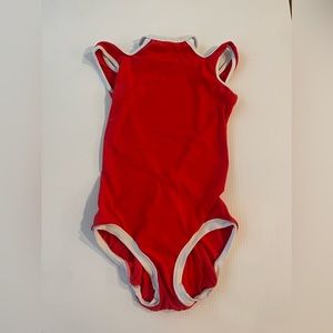 Five Dancewear red leotard with white trim - SA